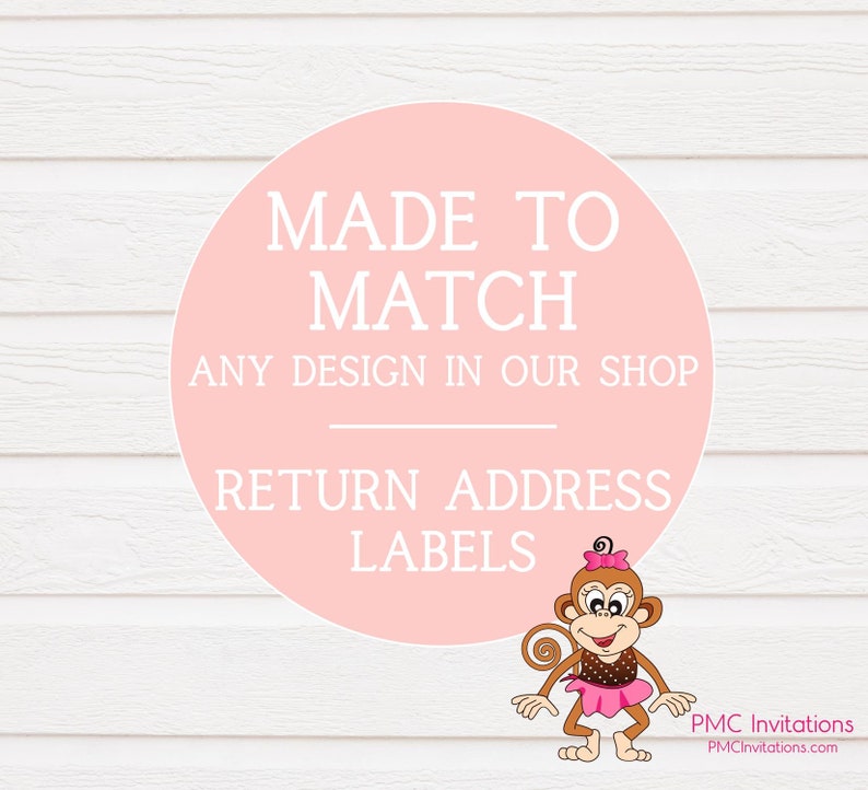 Matching RETURN ADDRESS labels to ANY invitation design in our shop image 1