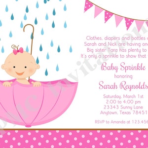Custom Printed Pink Baby Sprinkle Rain Sprinkle Umbrella - Etsy