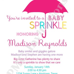 Custom PRINTED Cupcake Sprinkle Baby Sprinkle Invitations ... 1.00 each with envelope image 2
