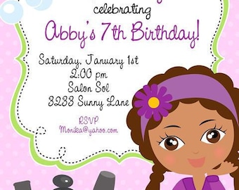 Manicure, Pedicure and Spa Party Birthday Invitations