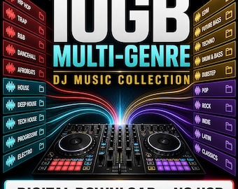 10GB Multi-Genre DJ Music Pack – 320kbps MP3 Collection for Events & Parties