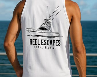 Custom Performance Boat Shirt - Tank Top (Any Color - Line Art) ARTWORK INCLUDED