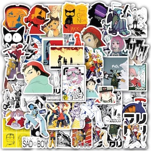 FLCL Anime Stickers Sheet–60pcs Waterproof Vinyl Decals