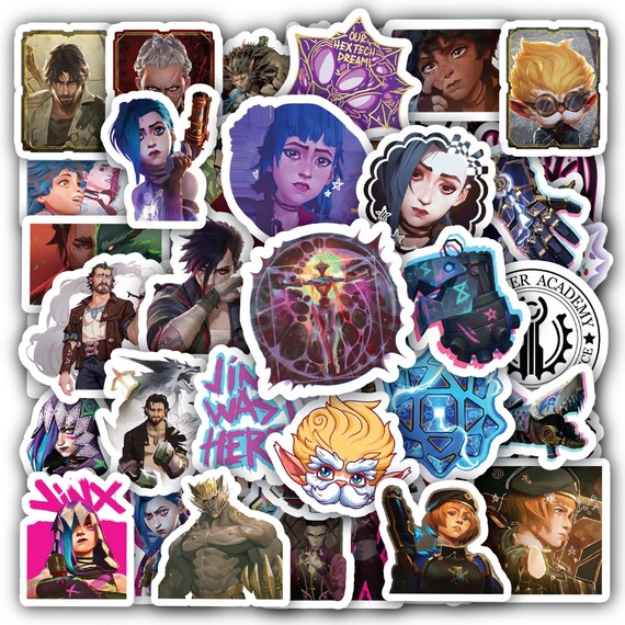 Arcane League of Legends Stickers, Waterproof Vinyl Decals 40 Piece