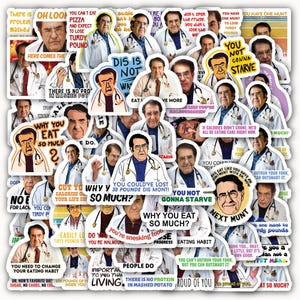 Set 60 Stickers Dr My 600 lb Life Nowzaradan Funny Stickers Weight Loss Motivational Decals for Water Bottles Laptops More Vinyl Waterproof