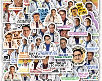Set 60 Stickers Dr My 600 lb Life Nowzaradan Funny Stickers Weight Loss Motivational Decals for Water Bottles Laptops More Vinyl Waterproof