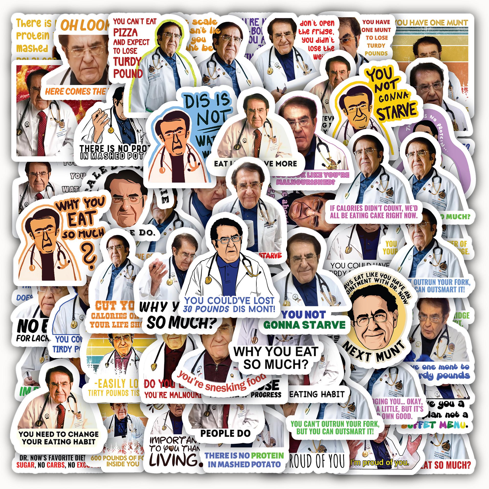 Set 60 Stickers Dr My 600 lb Life Nowzaradan Funny Stickers Weight Loss Motivational Decals for Water Bottles Laptops More Vinyl Waterproof