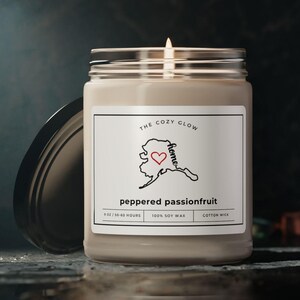 Alaska Home candle, Heart Candle, Home Candle, Alaska Gift for Alaska Native, Housewarming, Vegan Candle, Aromatherapy Candle