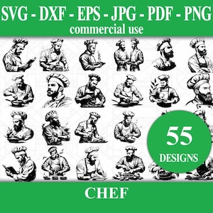 Chef SVG Bundle: Kitchen Tools & Gourmet Food Designs (Digital Files)