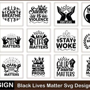 Black Lives Matter SVG Bundle: Justice, Equality, Protest Designs