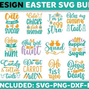 Easter SVG Bundle 4 | Joyful Spring Holiday Cut Files for Cricut & Silhouette | Bunny  Egg Digital Designs | PNG JPG Pdf Eps Svg Pack