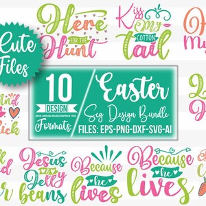 Easter SVG Bundle 10 | Spring Floral Cut Files for Cricut & Silhouette | Flower Easter Designs | PNG JPG Pdf Eps Svg Pack