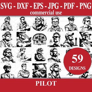 Pilot SVG Bundle: Airplane & Flight Instrument Graphics (Cricut, Silhouette)