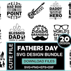 Father&#39;s Day SVG Bundle: Dad Appreciation Cut Files (Digital Download)