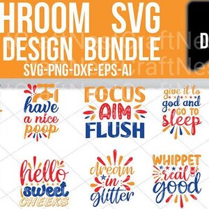 Funny Bathroom Sign SVG Bundle: Home Decor Clipart (Digital Download