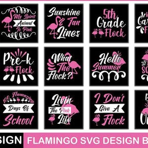 Flamingo SVG Bundle: Tropical Bird Cut Files for Cricut & Silhouette