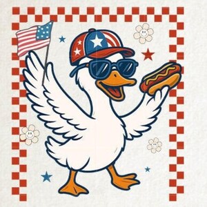 Patriotic Goose PNG: 4th of July Sublimation Design (Digital Download
