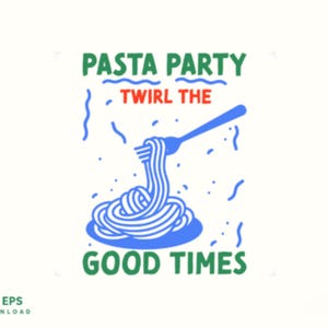 Pasta Line Art PNG: Playful Italian Food Doodle (Digital Download)