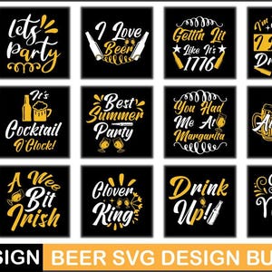 Beer SVG Bundle | Hops Brewery SVG PNG Pdf Jpg Eps Designs for Cricut Silhouette Mugs Shirts Pub Signs Coasters and Craft Beer Projects