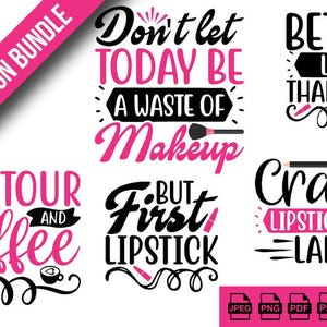 Makeup SVG Bundle 7 for Cricut and Silhouette | Beautify Cosmetic Cut Files | Beauty Clipart