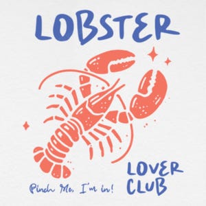 Lobster Doodle PNG: Summer Beach Design for T-Shirts, Mugs, Stickers (Digital Download)