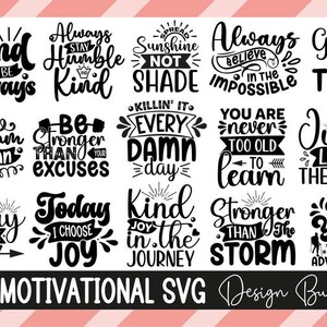 Motivational Quote SVG Bundle: 25 Inspirational Designs (Digital Download