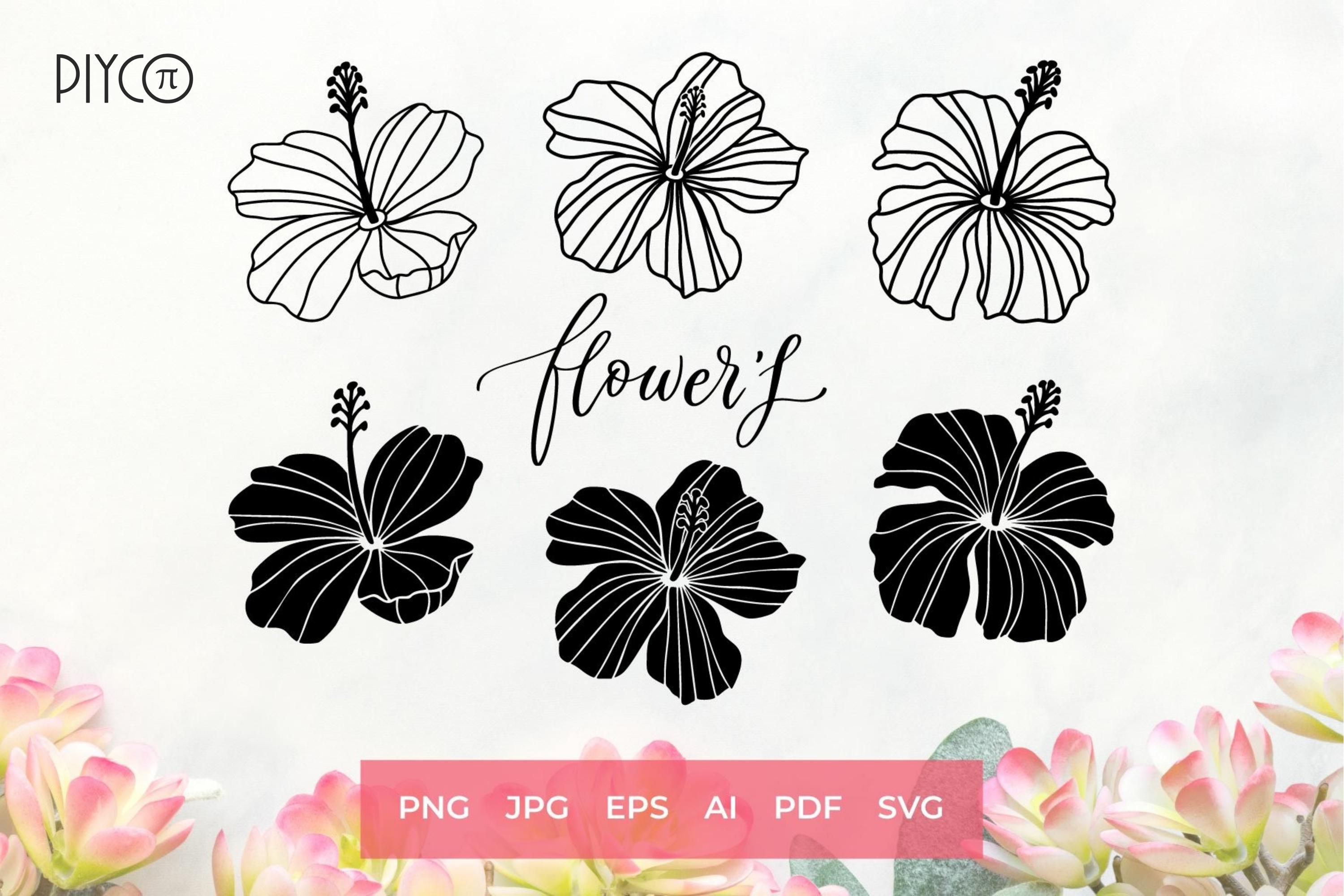 Hibiscus Flower SVG Bundle: Tropical Floral Cut Files for Cricut ...