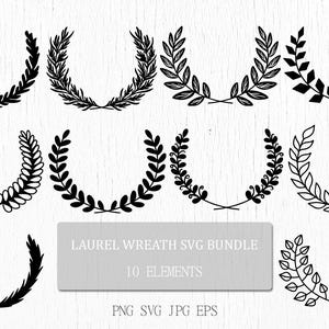 Blumenkranz SVG Bundle: Hochzeit Laurel Rahmen Clipart (digitaler Download)