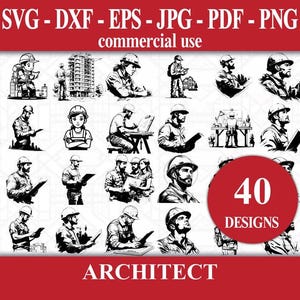 Architect SVG Bundle: Building Blueprint & Design Tool Clipart