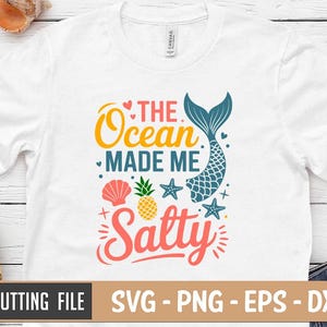 The Ocean Made Me Salty SVG: Strand-Thema Cricut & Silhouette-Datei