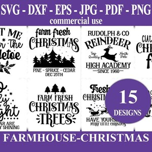 Farmhouse Christmas SVG for Cricut and Silhouette | Rustic Holiday SVG Designs | Cozy Winter Clipart