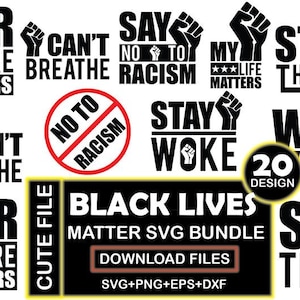 Black Lives Matter SVG Bundle: Equality & Justice Designs
