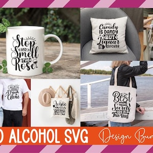 Alcohol SVG Bundle | Spirits SVG Png Pdf Jpg Eps Drinking Designs for Cricut Silhouette Bar Signs Shirts Glasses Party Decor