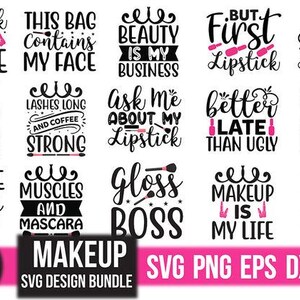 Makeup SVG Bundle: Beauty Salon Decor, Fashion Cut Files (Digital Download)