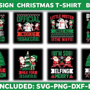Christmas T-Shirt SVG Bundle: Funny Holiday Designs (Digital Download)