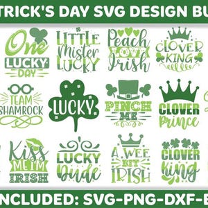 St. Patrick&#39;s Day SVG Bundle: Shamrock Cut Files for Cricut, Silhouette