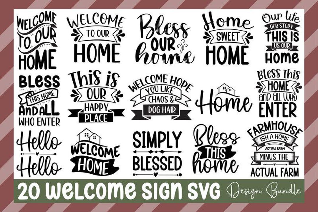 Welcome SVG Bundle: Front Door & Porch Greeting Cut Files - Etsy