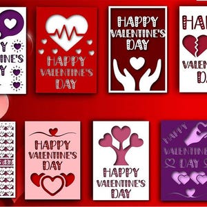 Valentine&#39;s Day Card SVG Bundle: Romantic DIY Craft Files (Digital Download