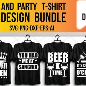 Drink and Party SVG Bundle: Cocktail, Beer, Wine Quotes (Digital Download)