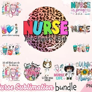 Nurse Sublimation PNG Bundle: 20 Designs for T-Shirts, Mugs & Gifts