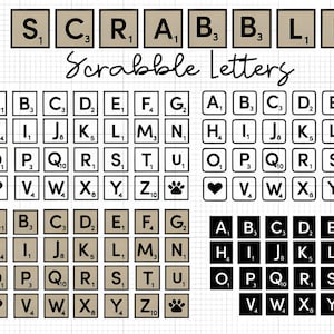 Scrabble Tiles Alphabet SVG: Cricut & Silhouette (Digital Download)
