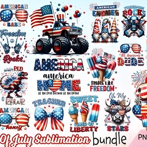 4th of July Sublimation Designs: Patriotic PNG Bundle (Digital Download