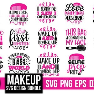 Paquete SVG de maquillaje: Colección de imágenes prediseñadas de cosméticos de belleza (descarga digital)