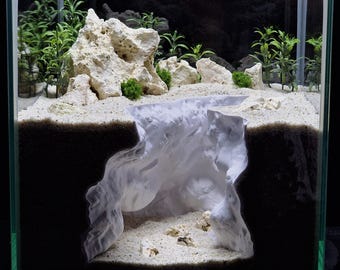 Aquarium Canyon Cave Hide | Rock Tunnel Fish Tank Decor for Betta, Shrimp, Small Fish, Nano Tank & Aquascape Terrarium
