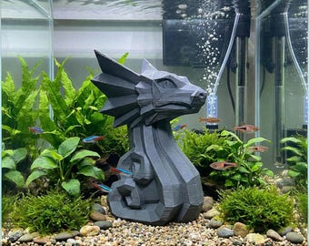 Ancient Aztec Mayan Head Statue Aquarium Decor 8 Inch Fish Tank