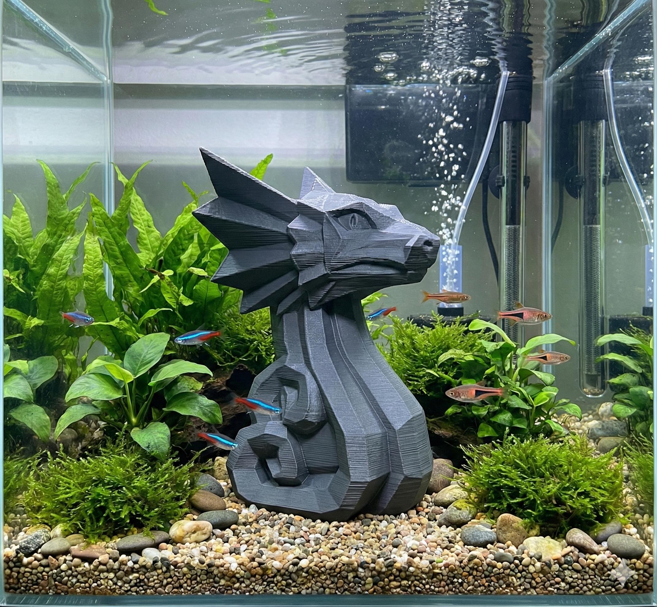 Aztec Dragon Aquarium Decor Fish Tank Ornament Ancient Ruins Style