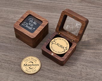 Decision Coin, Custom Engraved Flip Coin for Couples & Families, Personalized Tossing Coin with Names, Unique Date Night Decision Maker Gift