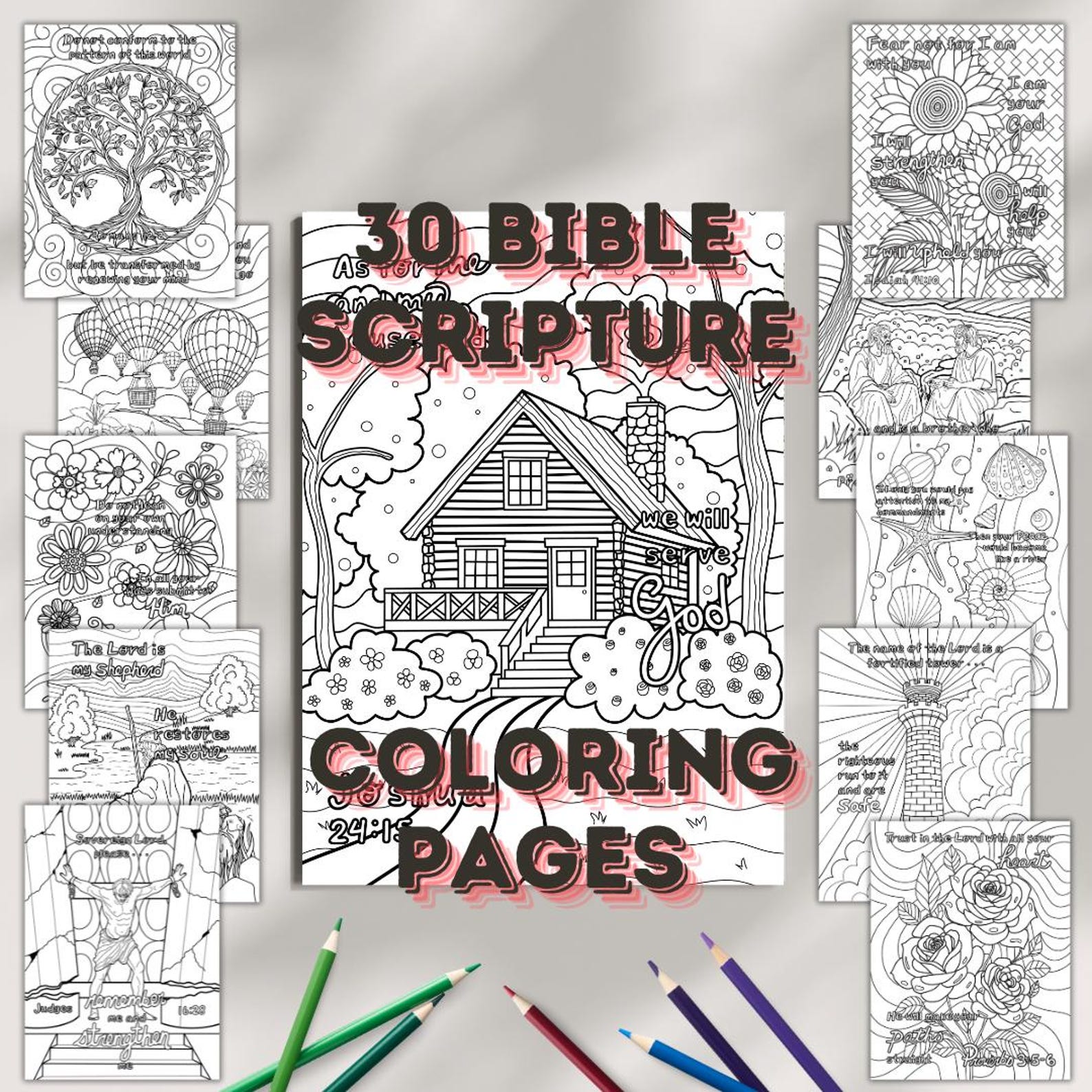 Scripture Coloring Pages Graffiti 30 Scripture Coloring Page Bundle,bible Verse Coloring Pages,christian ...