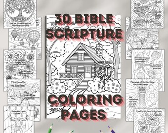 30 pagine da colorare delle Scritture, pagine da colorare dei versetti della Bibbia, libro da colorare cristiano, Scritture stampabili, immagini disegnate a mano