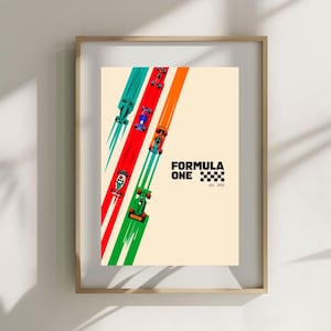 Formula One Wall Art, F1 Wall Art, Masculine Wall Art, Digital Download Print, F1 Poster, Formula One F1 Wall Decor, Printable Art